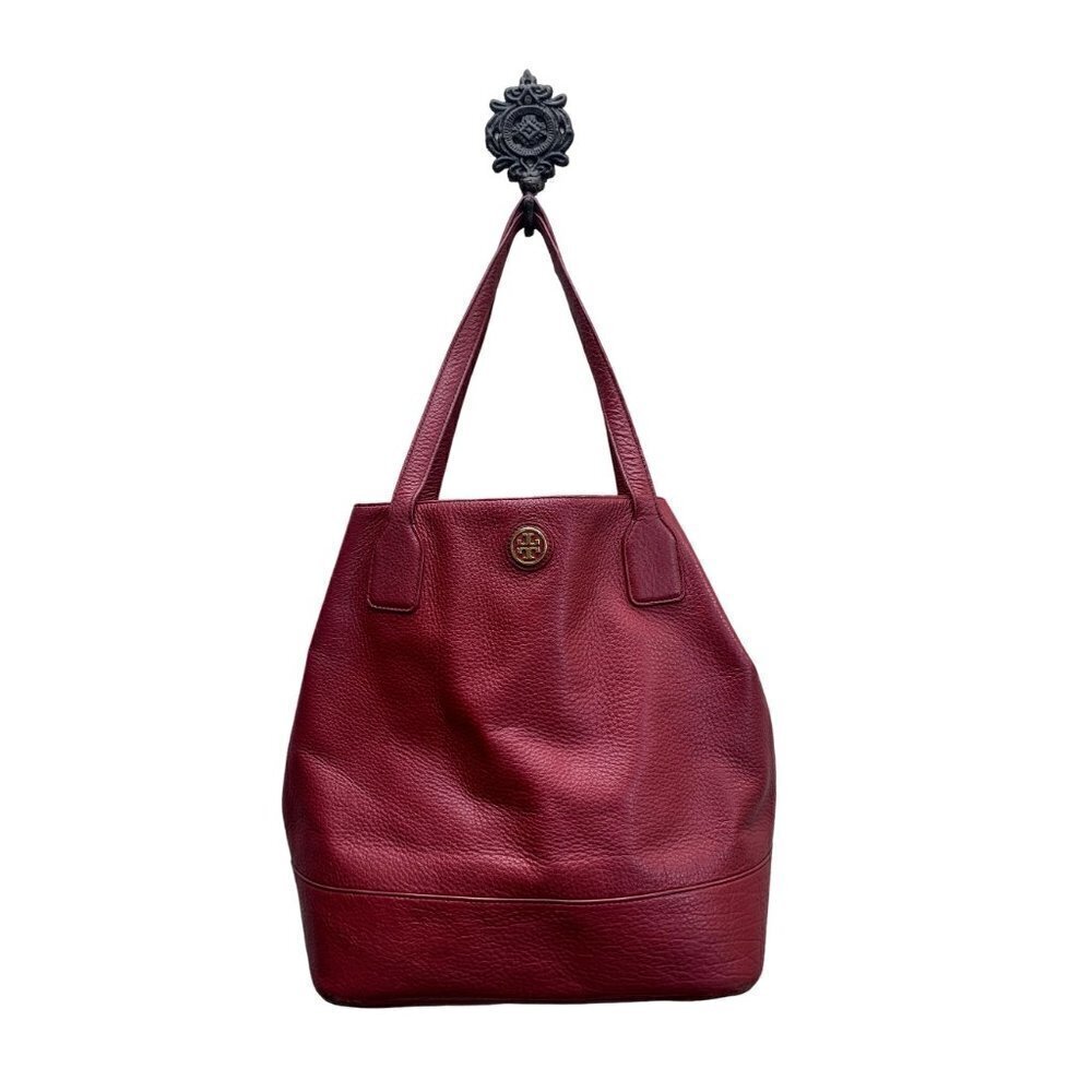 Tory Burch Michelle Extra Large Red Leather Tote - Picture 3 of 14